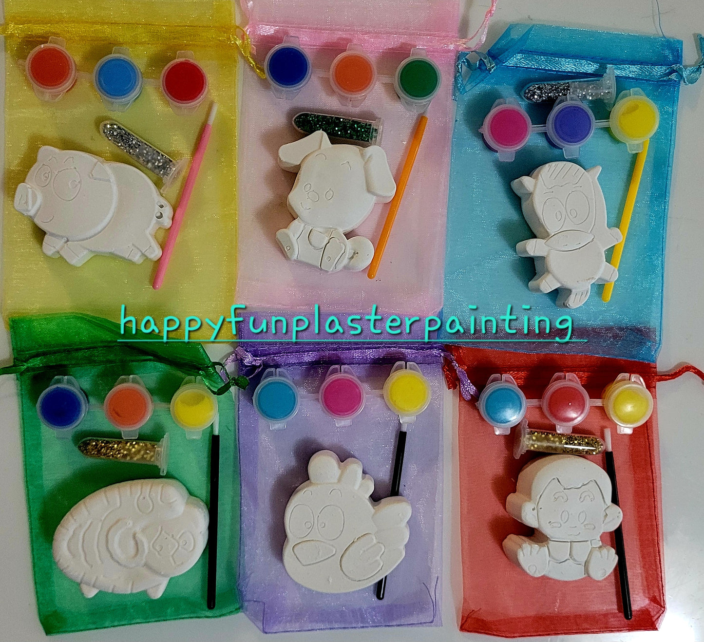 Farm Animal Plaster Painting for kids party favours treat bag school gifts birthday party favors