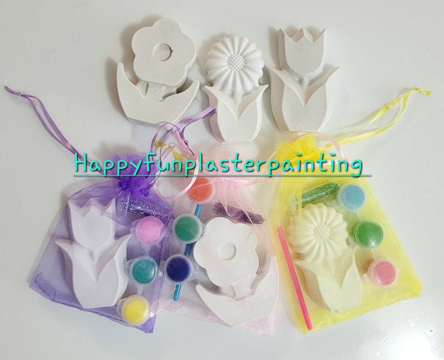 Flower plaster painting for party favours gifts birthday