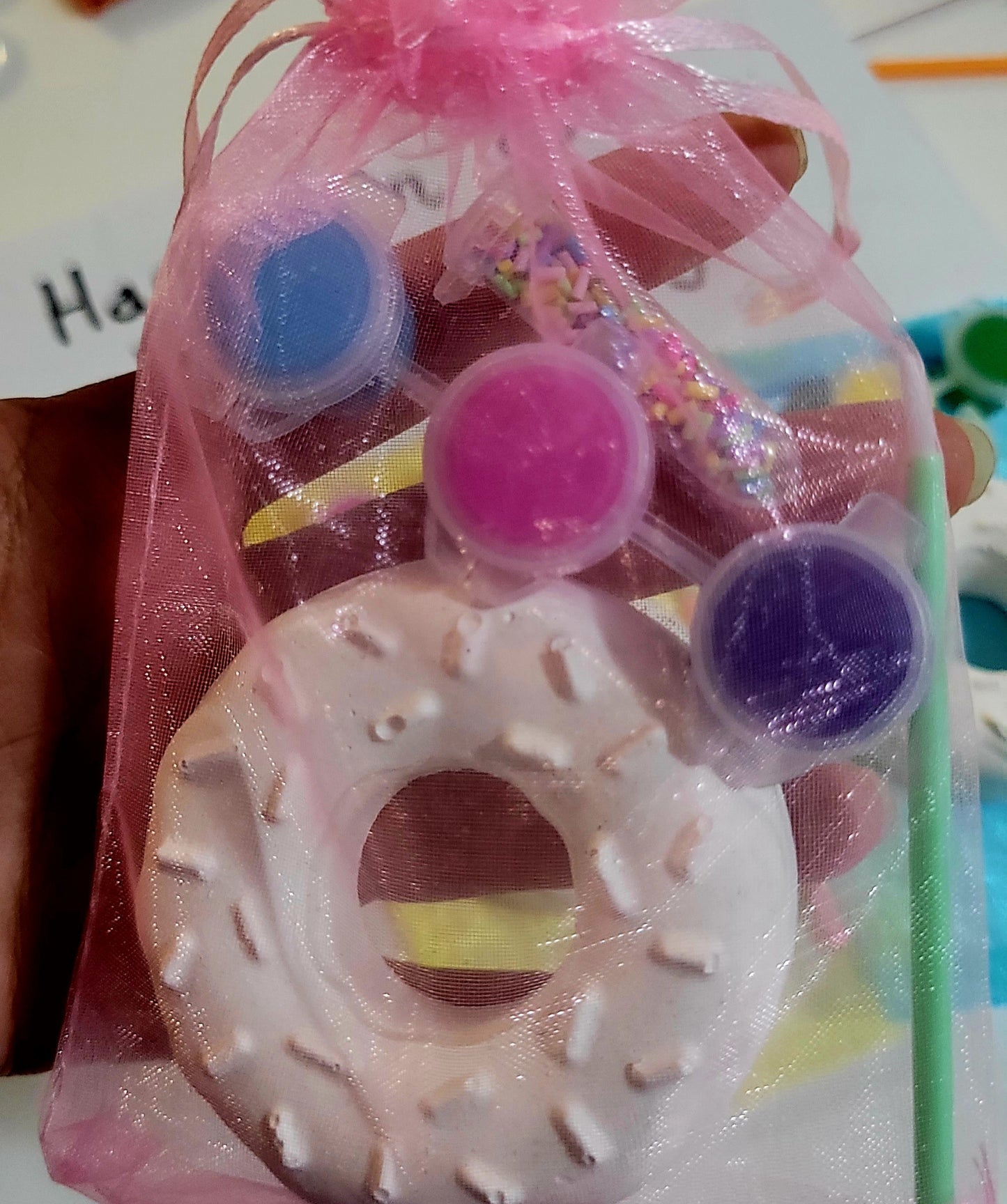 Donut with spinkle  food  Plaster Painting party favours favors birthday gifts