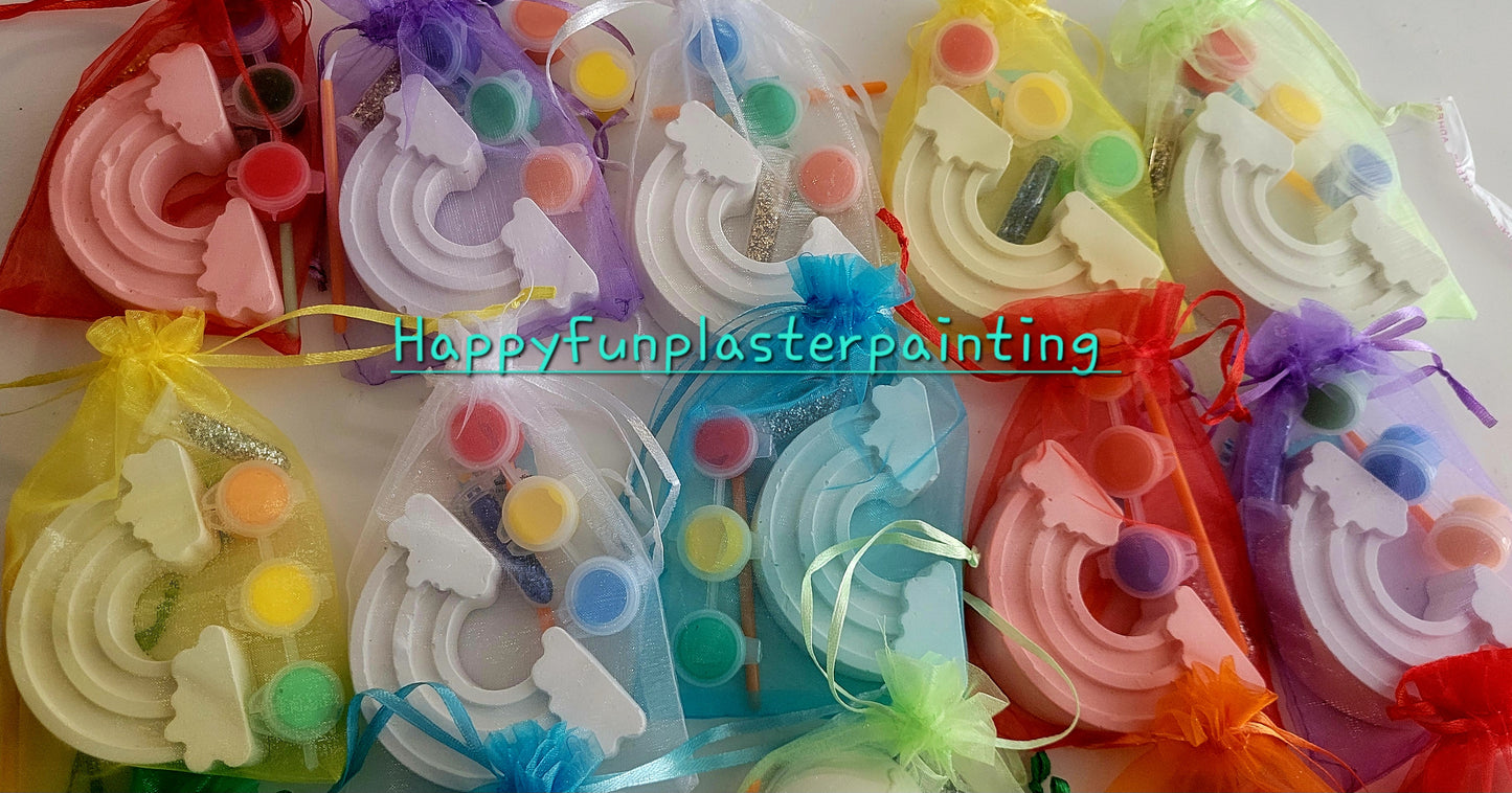 Rainbow plaster painting MIX design plaster Painting party favours favors birthday gifts