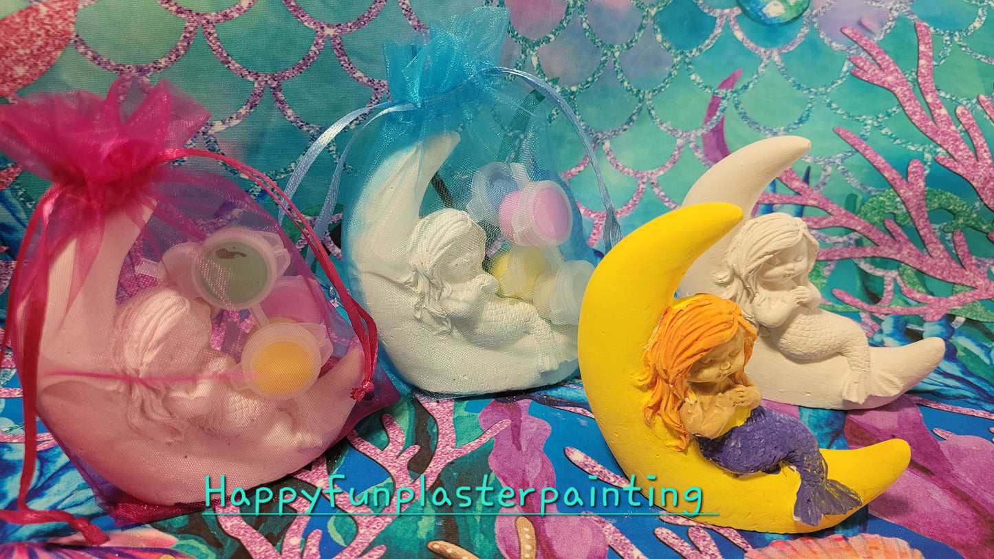 Mermaid princess mermaid tail on the moon Plaster Painting Party favours birthdat gifts