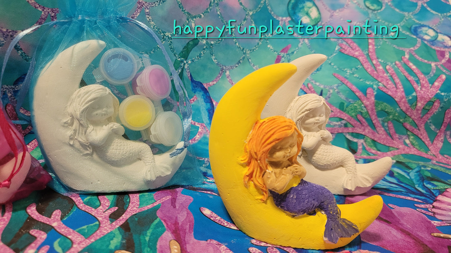 Mermaid princess mermaid tail on the moon Plaster Painting Party favours birthdat gifts