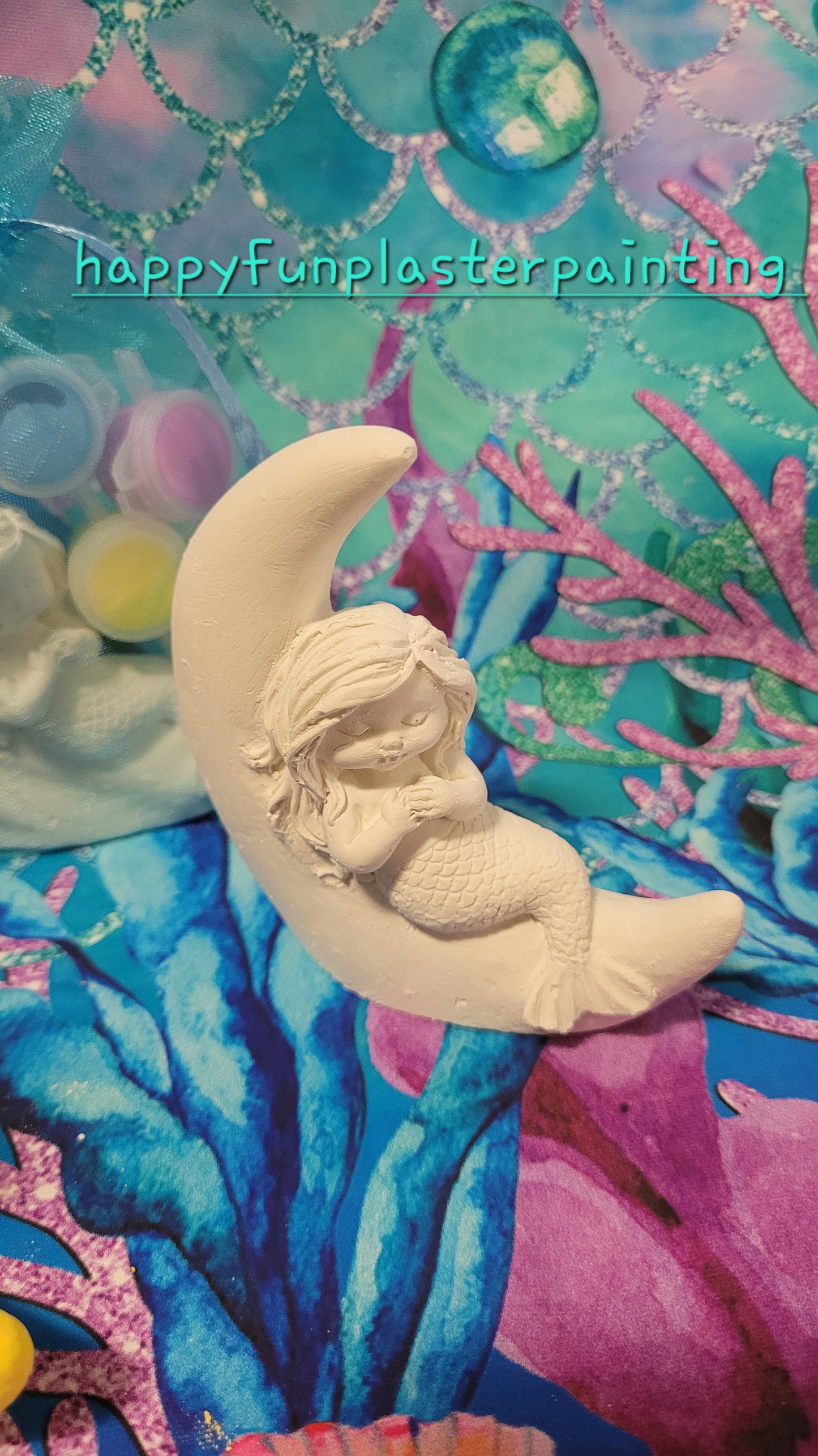 Mermaid princess mermaid tail on the moon Plaster Painting Party favours birthdat gifts