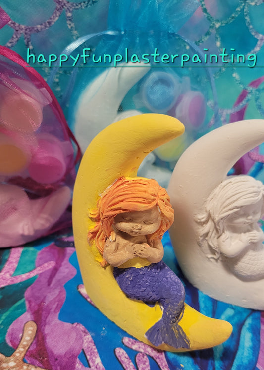 Mermaid princess mermaid tail on the moon Plaster Painting Party favours birthdat gifts