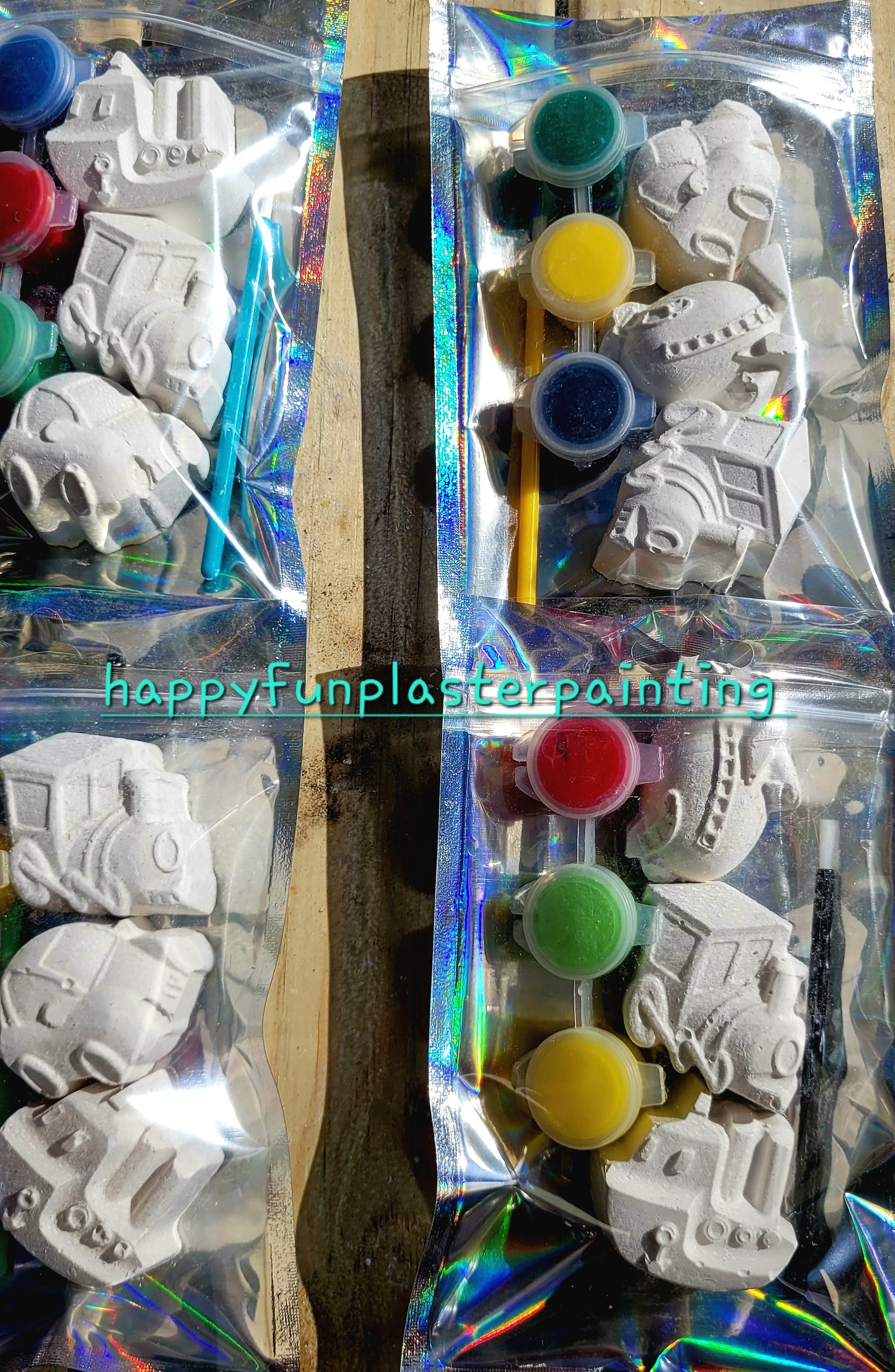 Mini vehicles car train boat Plaster Painting party favours