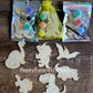 Dinos Dinosaurs animal Wooden Food plaster Painting for girl party favours gifts birthday