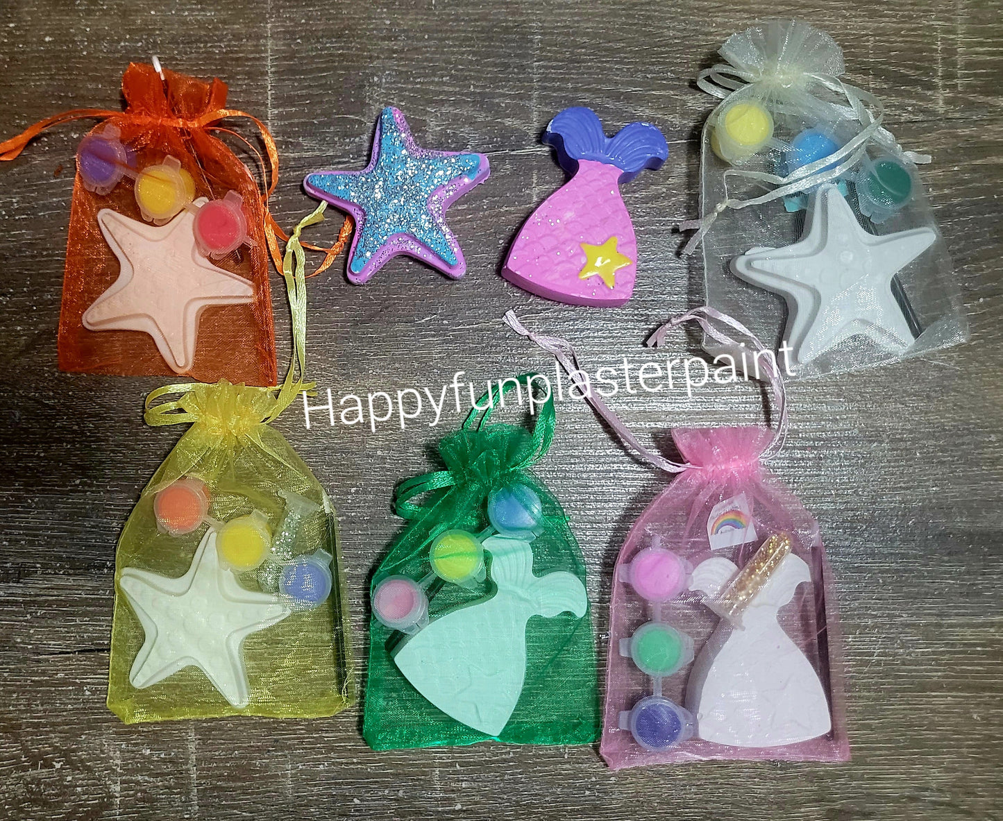 Mermaid tail sea animal plaster painting party favours birthday gifts kids art craft kids school holiday activities paint your own