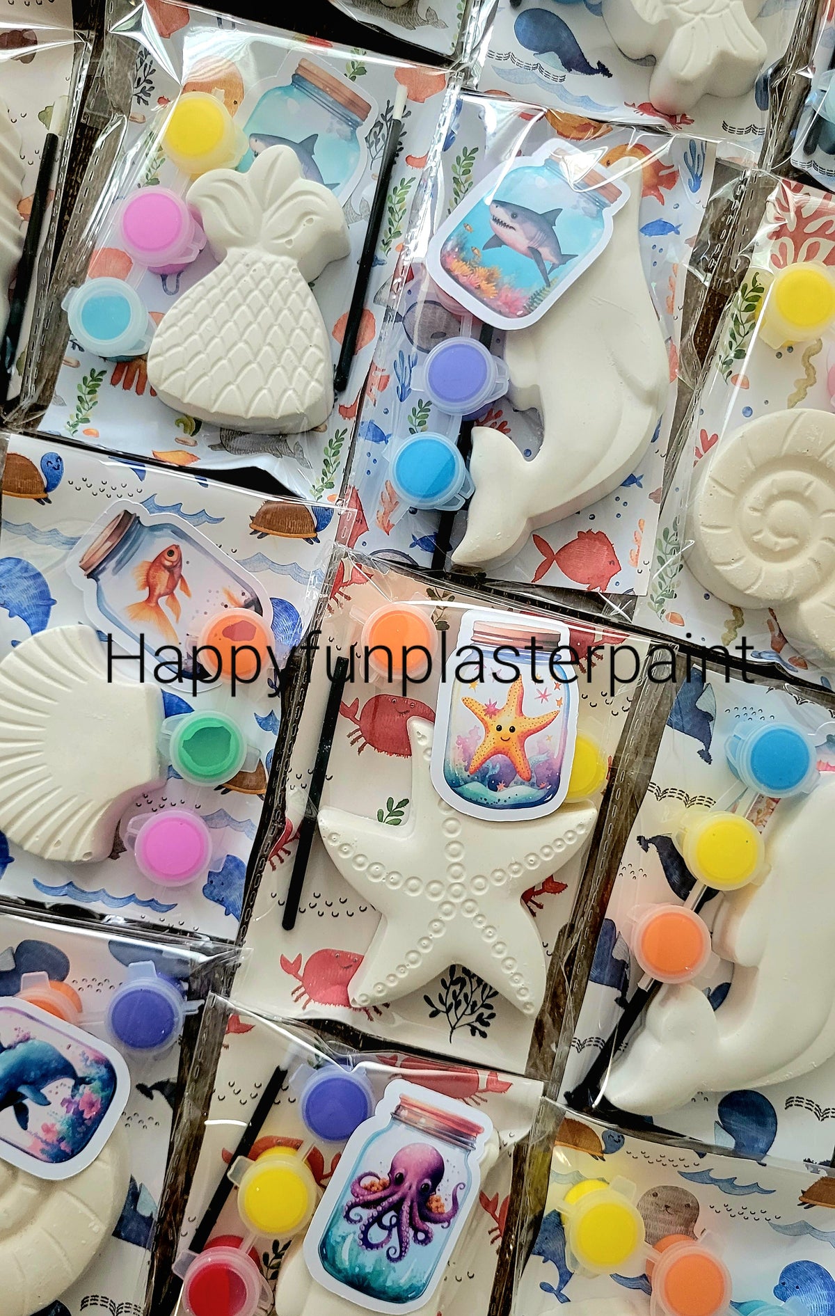 Plaster painting sea animal Sea animals fish dophin sea horse starfish ...