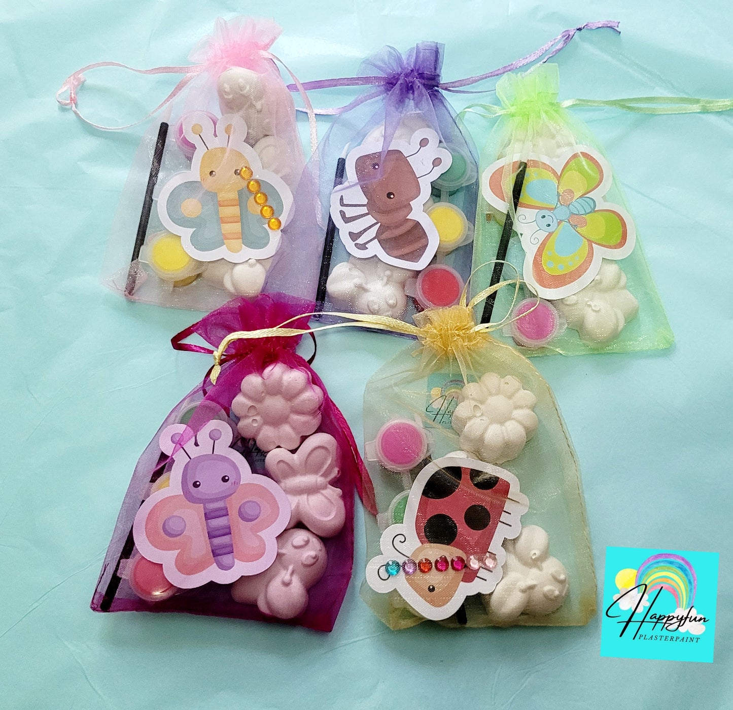 Mini bug bee butterfly Animal animals Plaster Painting Party favour  birthday party favours  kids school gifts birthday