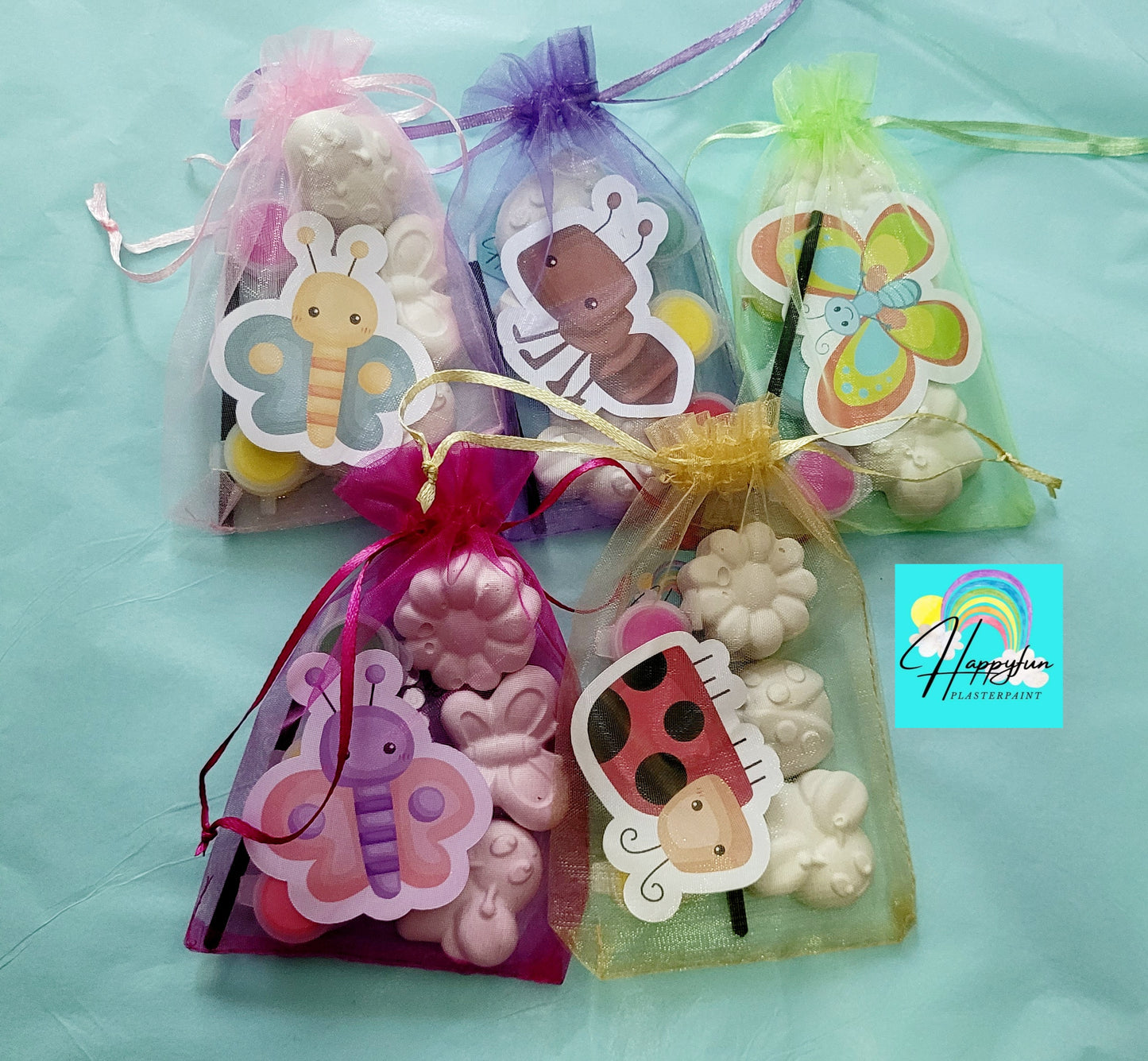 Mini bug bee butterfly Animal animals Plaster Painting Party favour  birthday party favours  kids school gifts birthday