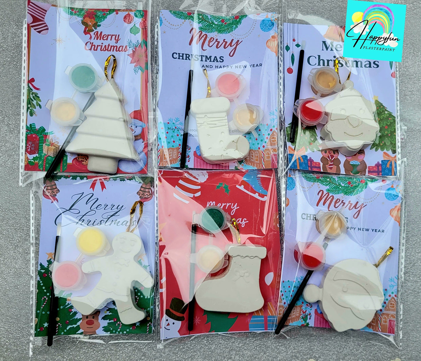 Stocking filling school Christmas Santa Ginger breadman bell tree stocking plasters packs Plaster painting gifts snowman kids return bag howm decor ornaments