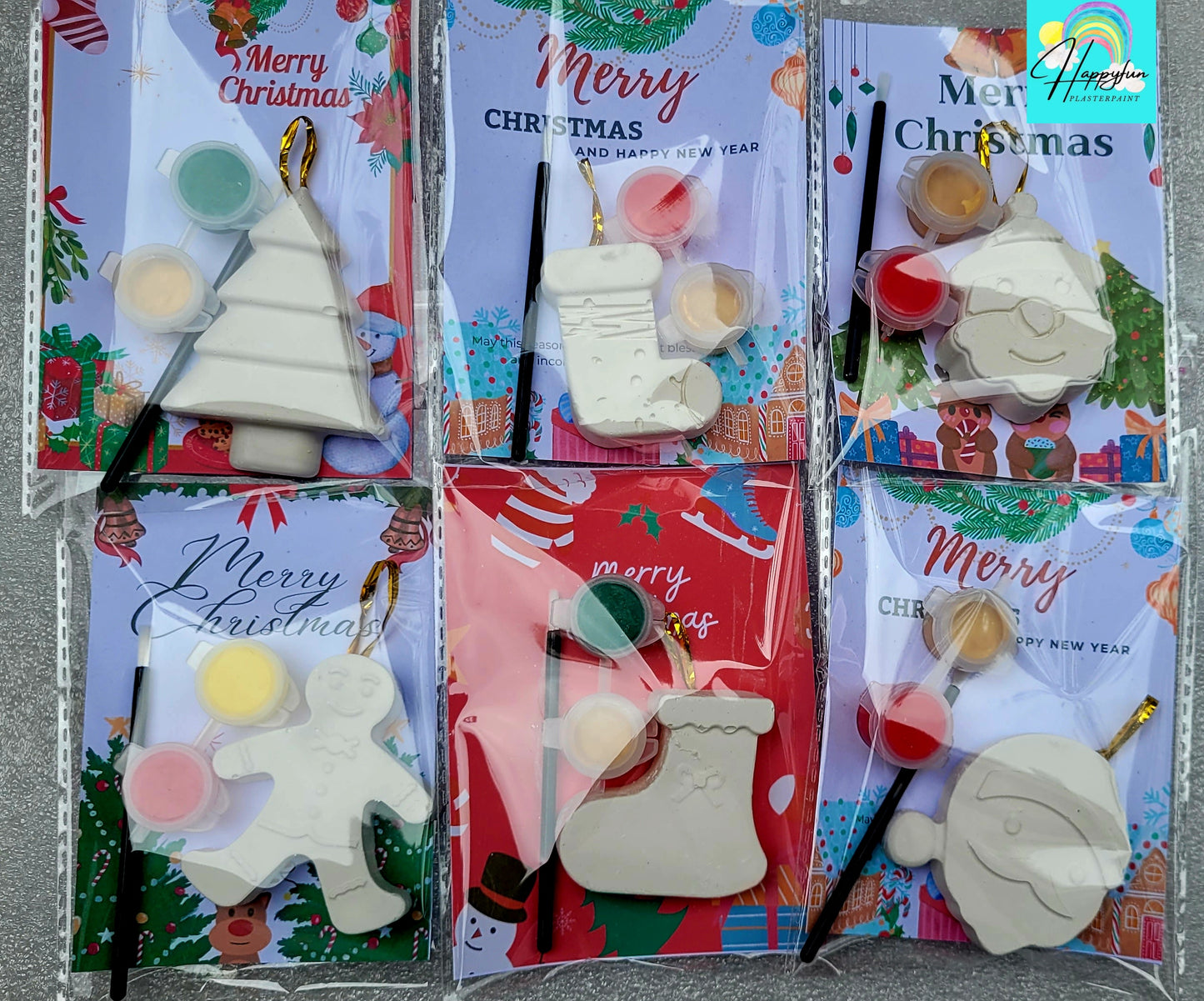 Stocking filling school Christmas Santa Ginger breadman bell tree stocking plasters packs Plaster painting gifts snowman kids return bag howm decor ornaments