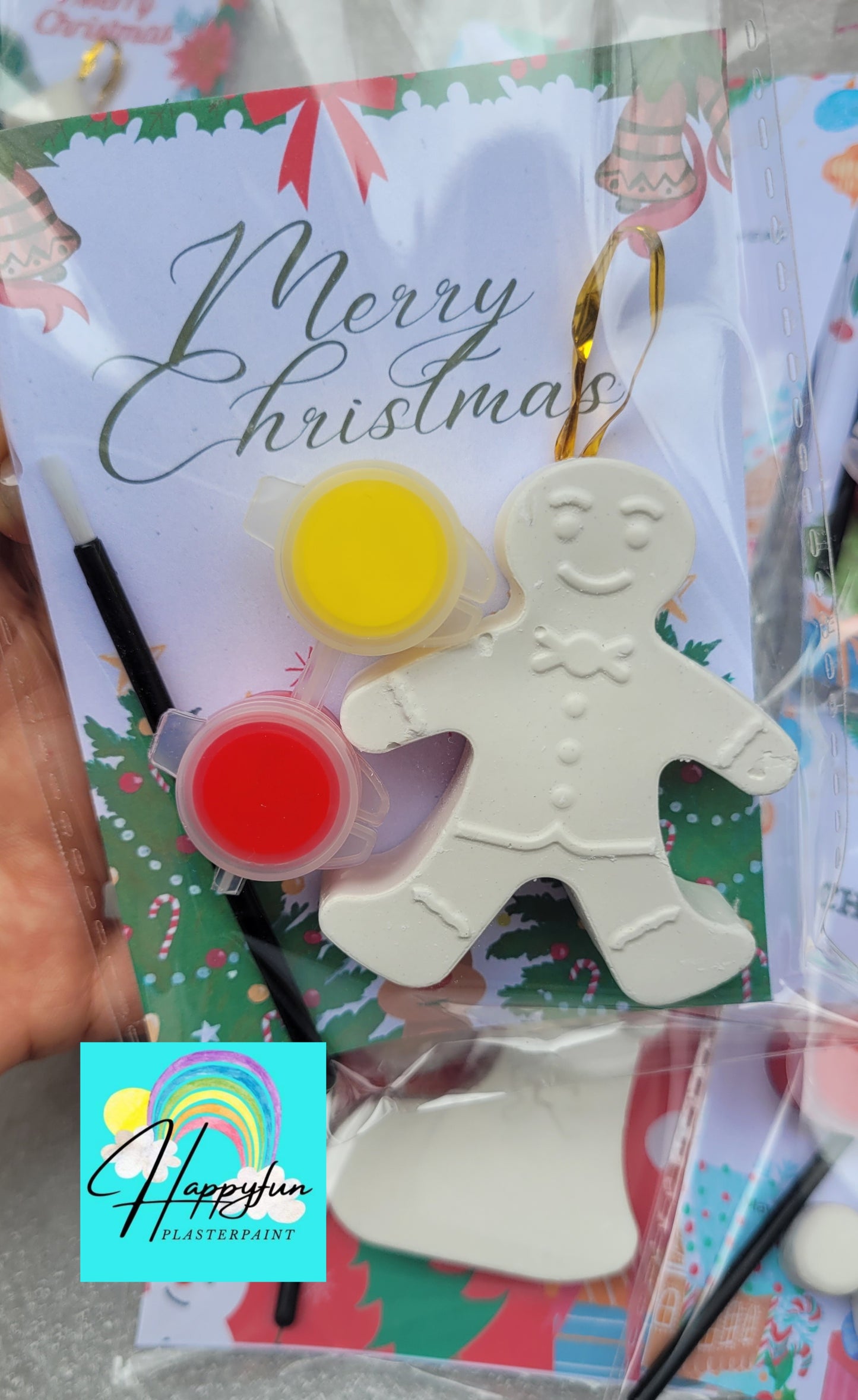 Stocking filling school Christmas Santa Ginger breadman bell tree stocking plasters packs Plaster painting gifts snowman kids return bag howm decor ornaments