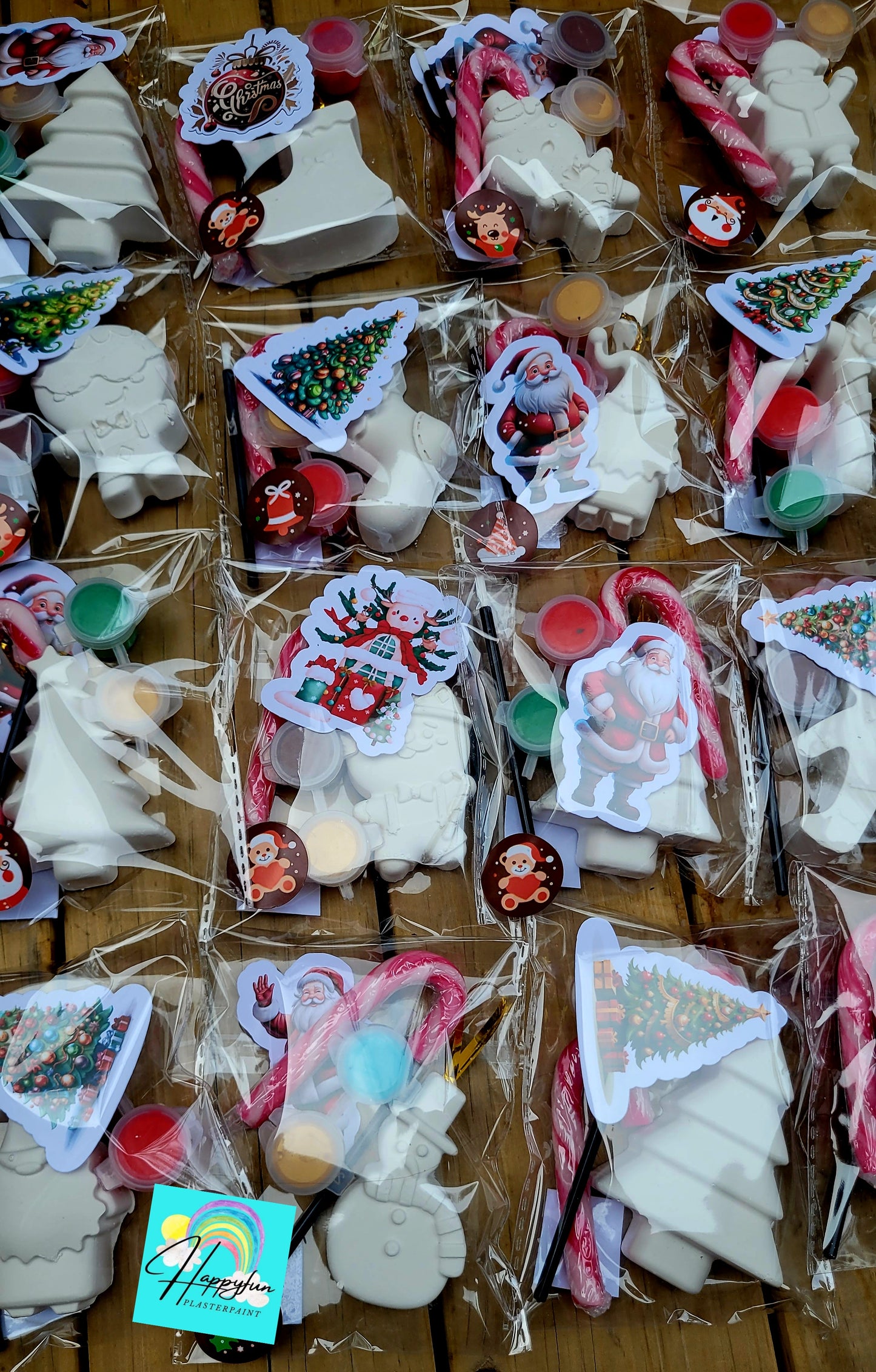 Candy cane Santa  Stocking filling school Christmas Santa Ginger breadman bell tree stocking plasters packs Plaster painting gifts snowman kids return bag howm decor ornaments