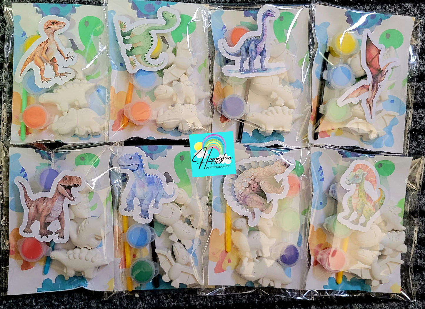 3 Mini dinosaurs  Plaster Painting party favour for birthday gifts return Party favors kids craft