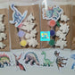 4 Mini dinosaurs  Plaster Painting party favour for birthday gifts return sticker facors home decor party kids children