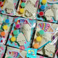 Ice cream cone food girl treat bag sticker  Plaster Painting party favours favors birthday gifts