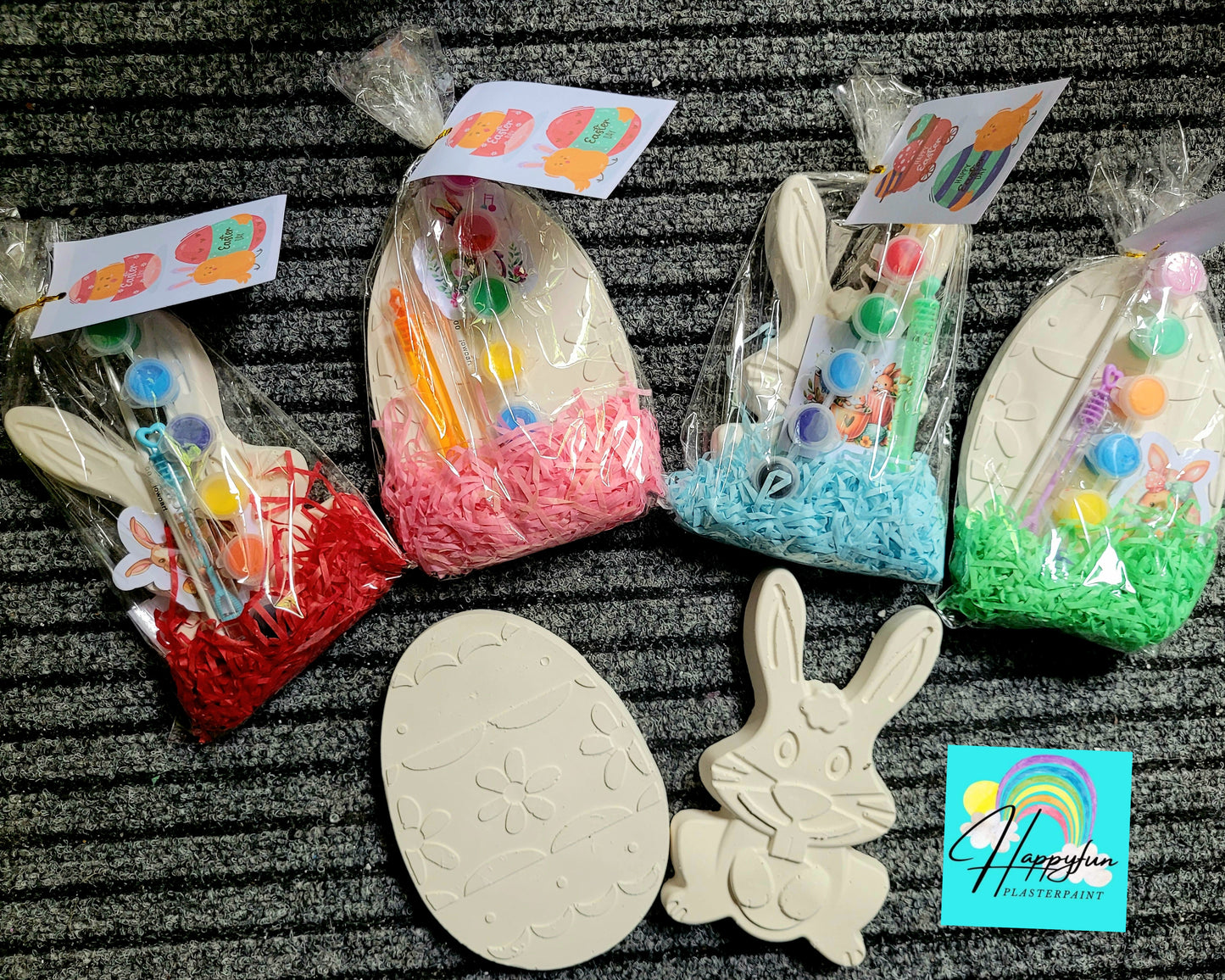 Gifts box set Big gaint Easter rabbit Egg  plaster painting party favor favours treat boy birthday gifts