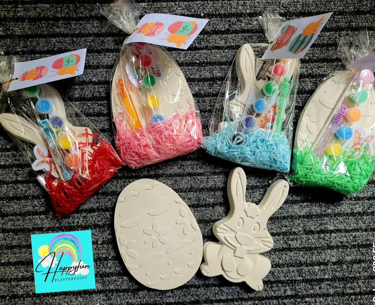 Gifts box set Big gaint Easter rabbit Egg  plaster painting party favor favours treat boy birthday gifts