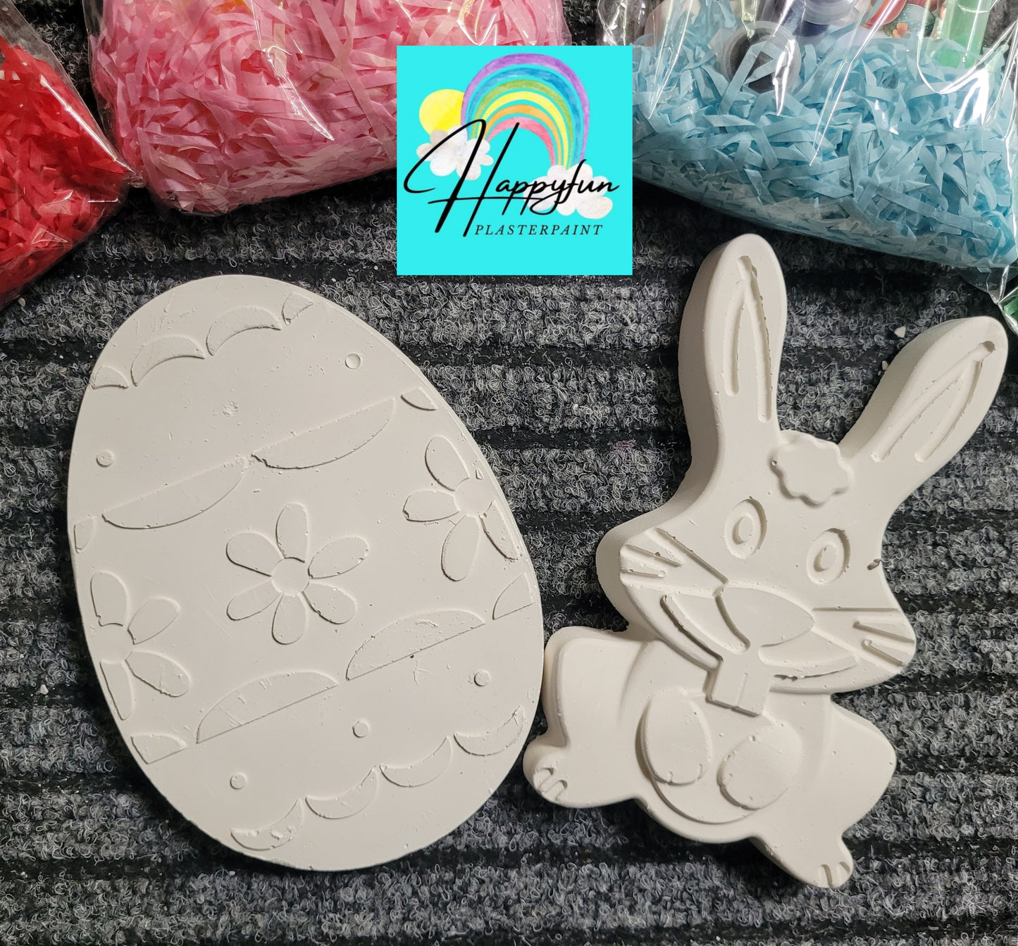 Gifts box set Big gaint Easter rabbit Egg  plaster painting party favor favours treat boy birthday gifts