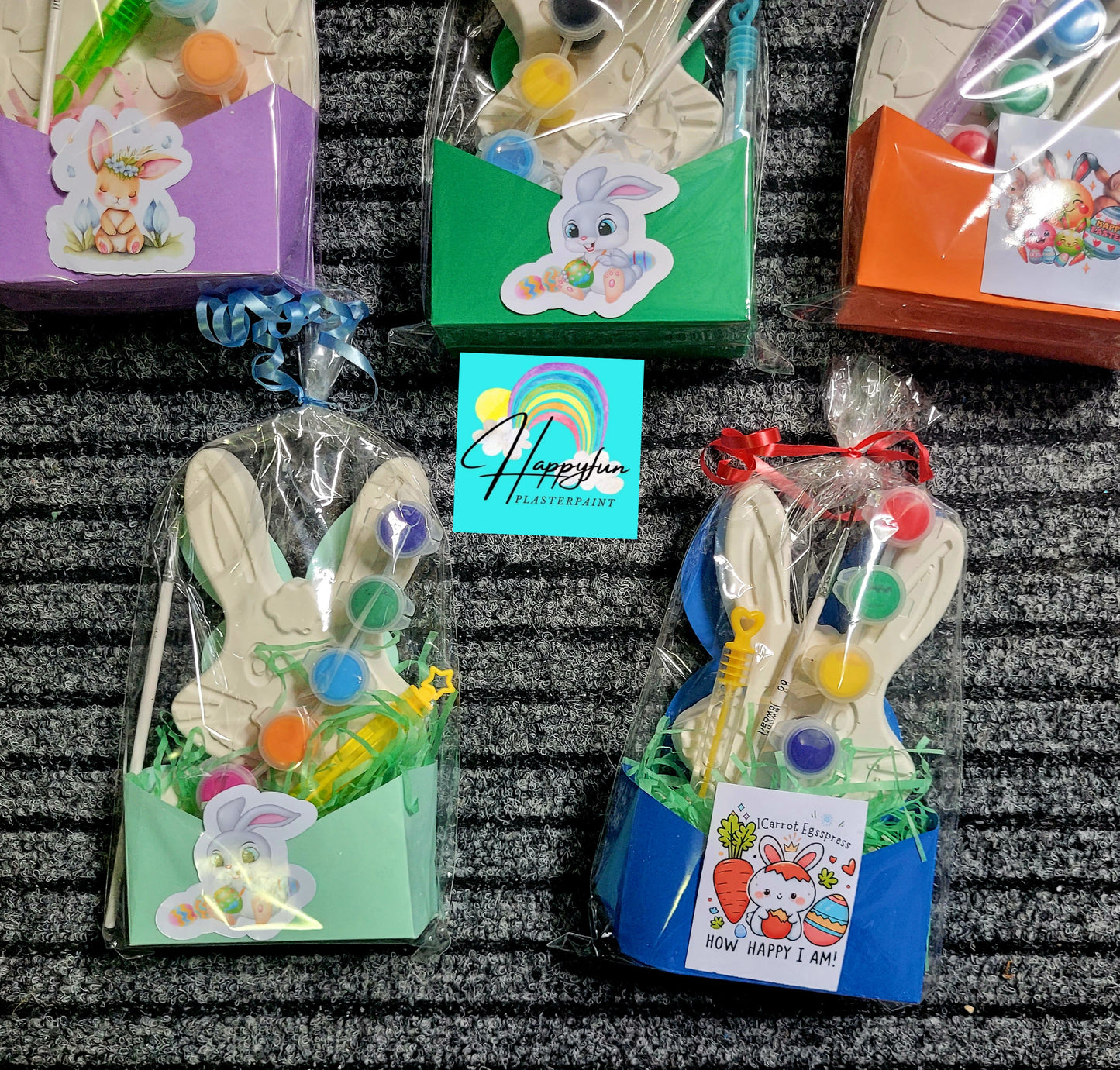 Fancy Big gaint Easter rabbit Egg  plaster painting box party favor favours treat boy birthday gifts