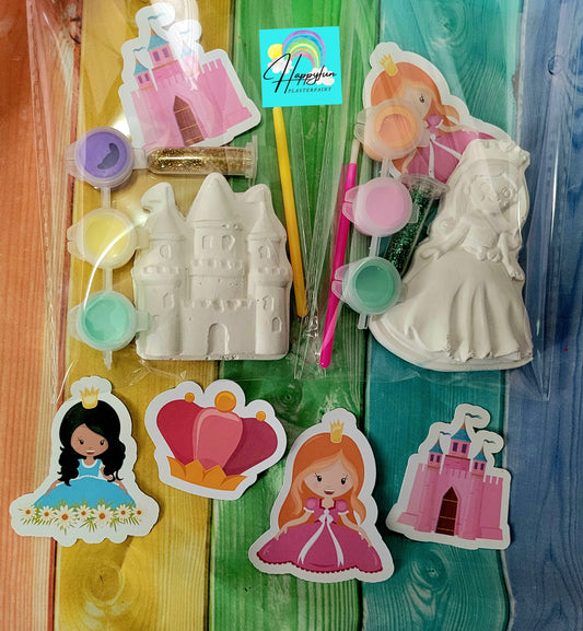 Magnet Princess CastlePlaster Painting Party favours birthday gifts girl boy  art craft colouring  with kids