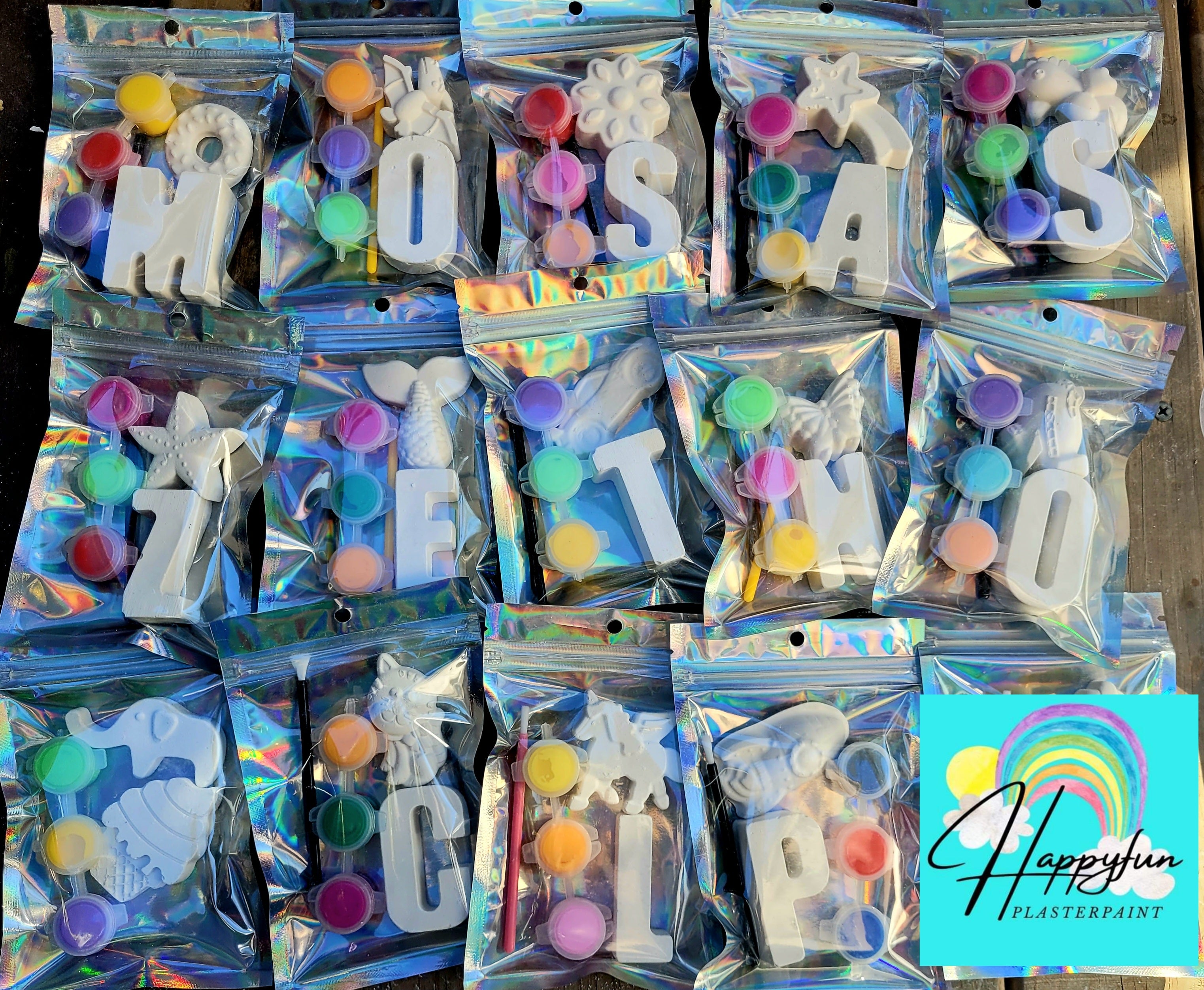 Plaster Party Plaster painting Party favours favors bag gifts birthday idea kids ...