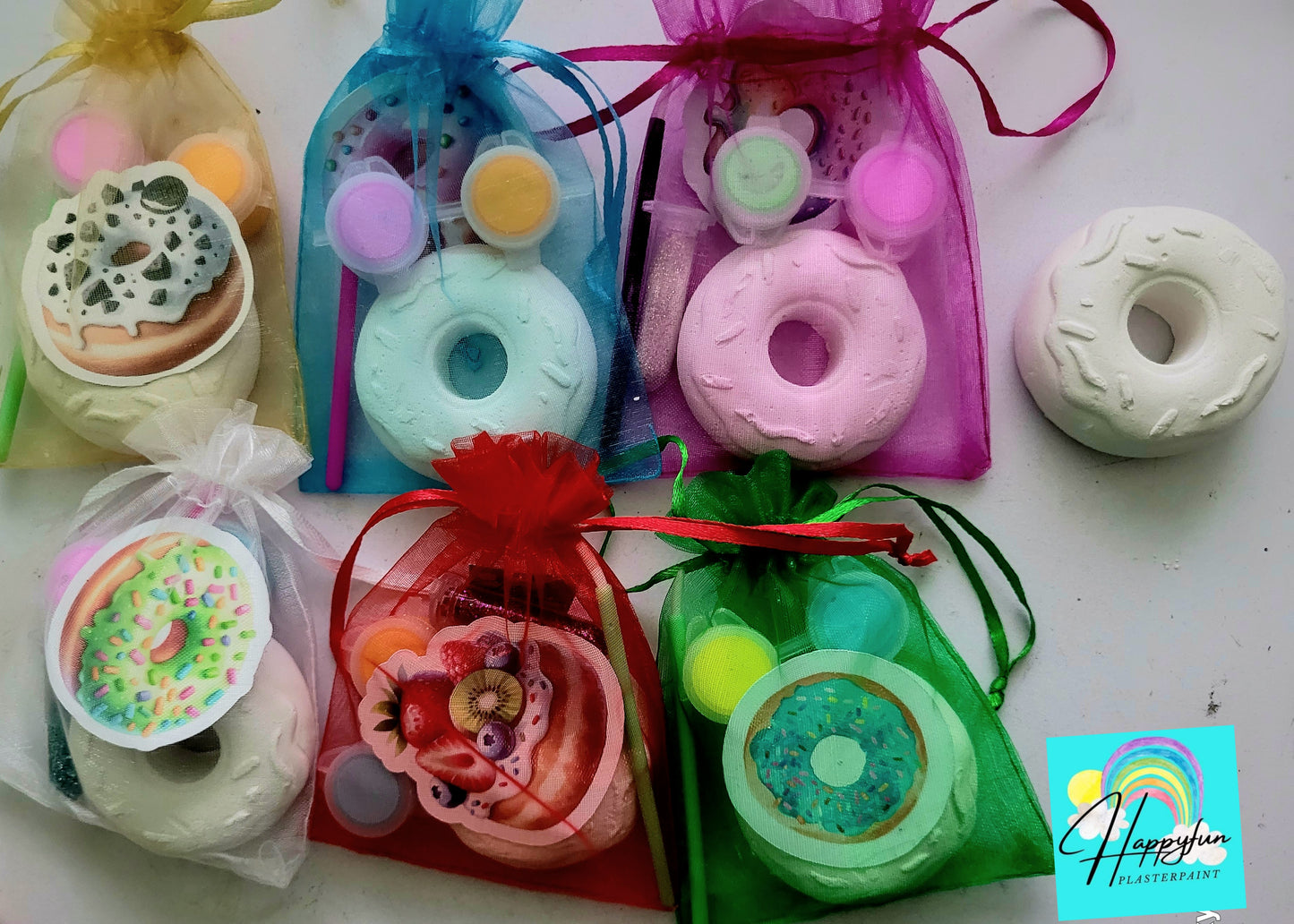 Mini sweet donut sweet food party favour birthday gifts kids crafts plaster Painting for girl birthday gifts  party favours