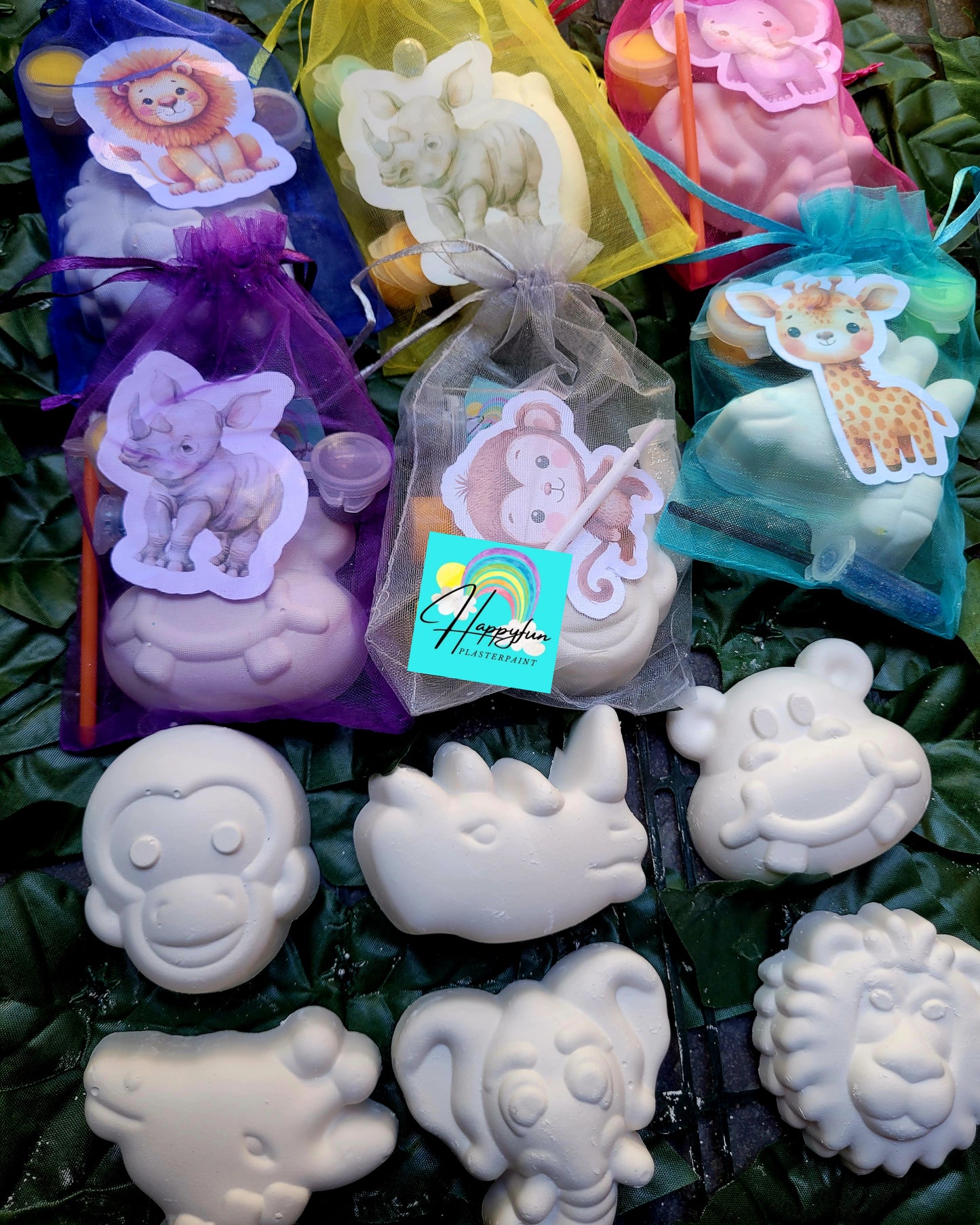 Jungle forest  Animal Plaster Painting monkey lion rhino hippo for kids party favours treat bag school gifts birthday party favors