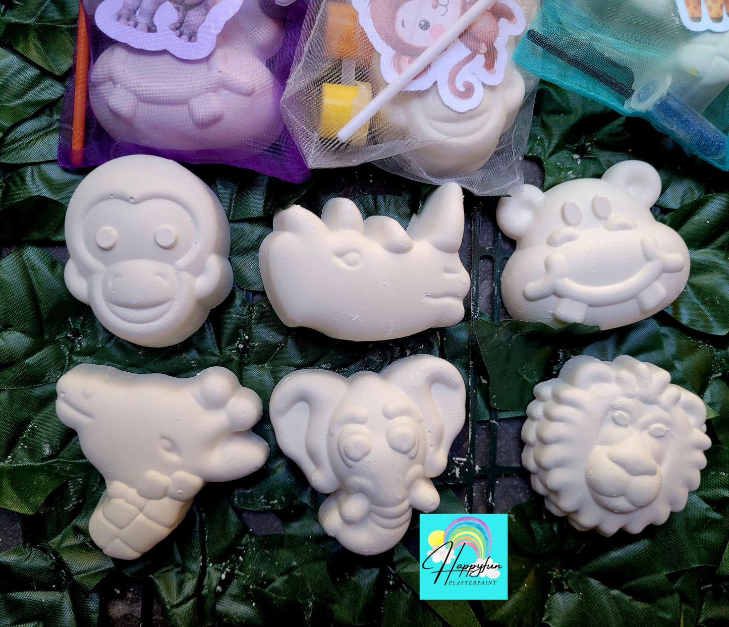 Jungle forest  Animal Plaster Painting monkey lion rhino hippo for kids party favours treat bag school gifts birthday party favors