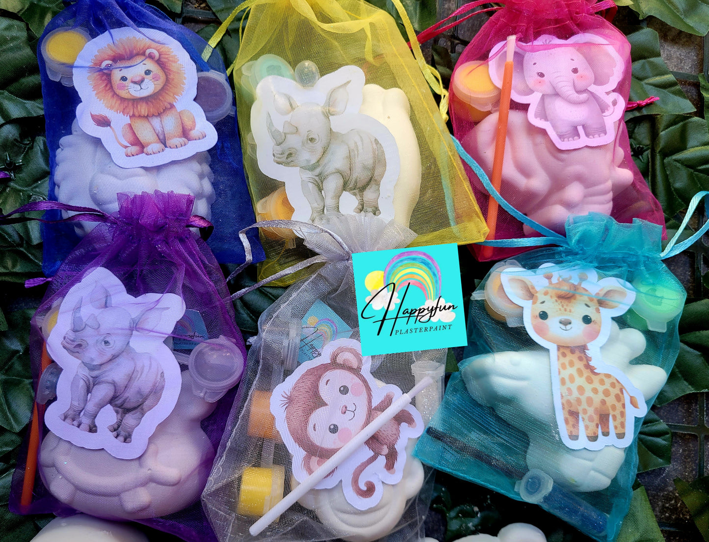 Jungle forest  Animal Plaster Painting monkey lion rhino hippo for kids party favours treat bag school gifts birthday party favors