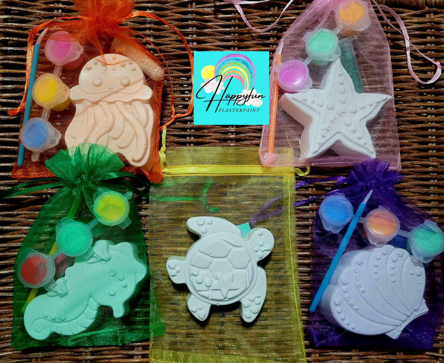 Sea animal turtle sea shell starfish octopus plaster painting  Sea horse  seashell  sea animals Plaster Painting Party favour