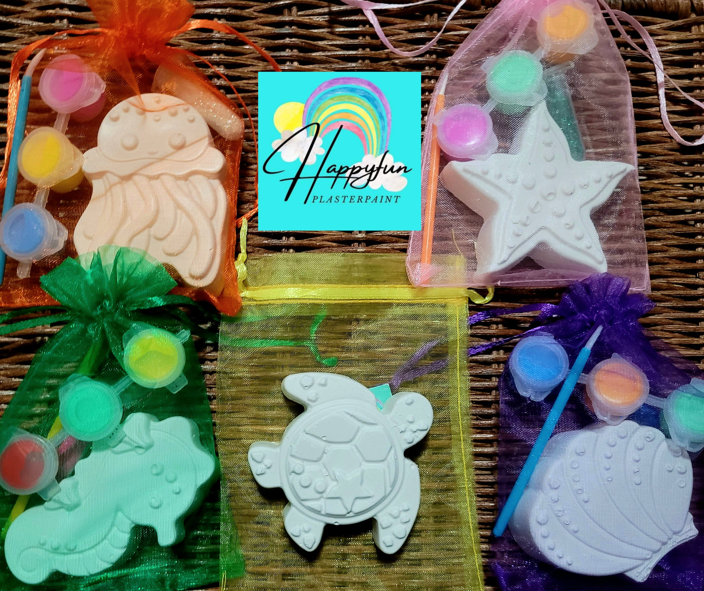 Sea animal turtle sea shell starfish octopus plaster painting  Sea horse  seashell  sea animals Plaster Painting Party favour