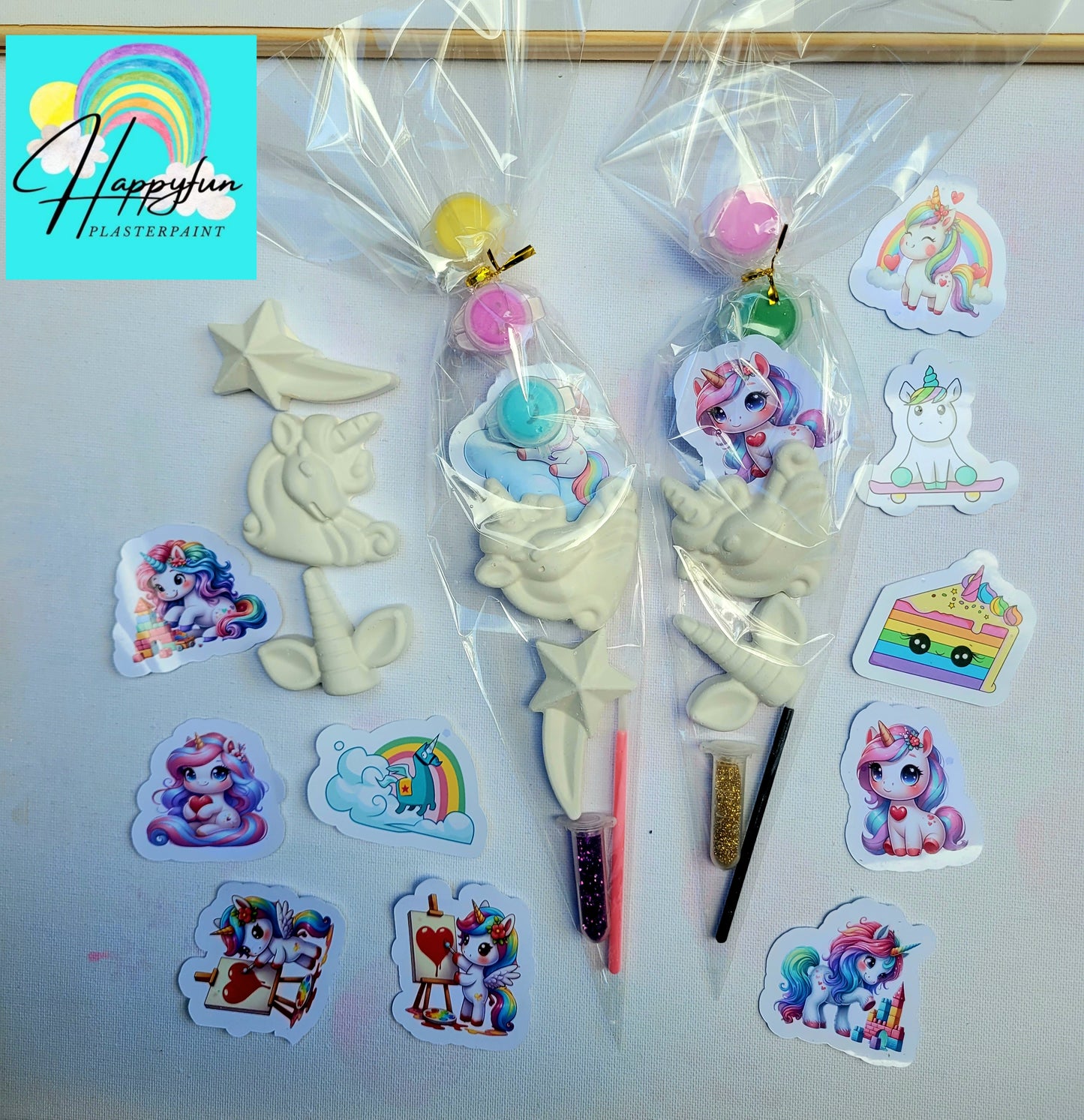 Mini Unicorn theme shooting star horn star  Plaster Painting Party favours girl birthday