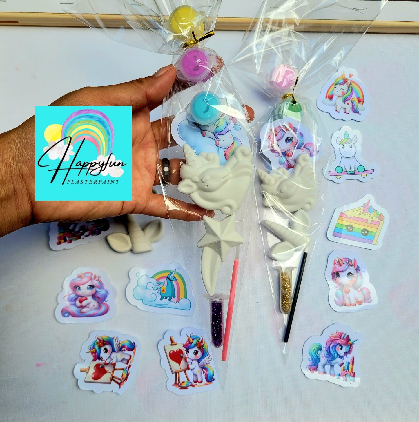 Mini Unicorn theme shooting star horn star  Plaster Painting Party favours girl birthday