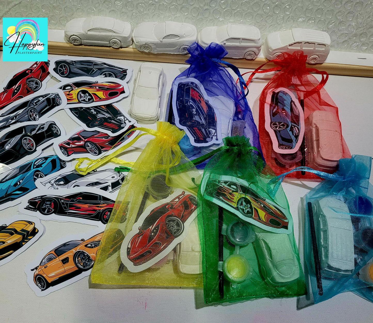 Car hotwheel gifts birthday boyVehicle vehicles Plaster Painting party Favour  kids