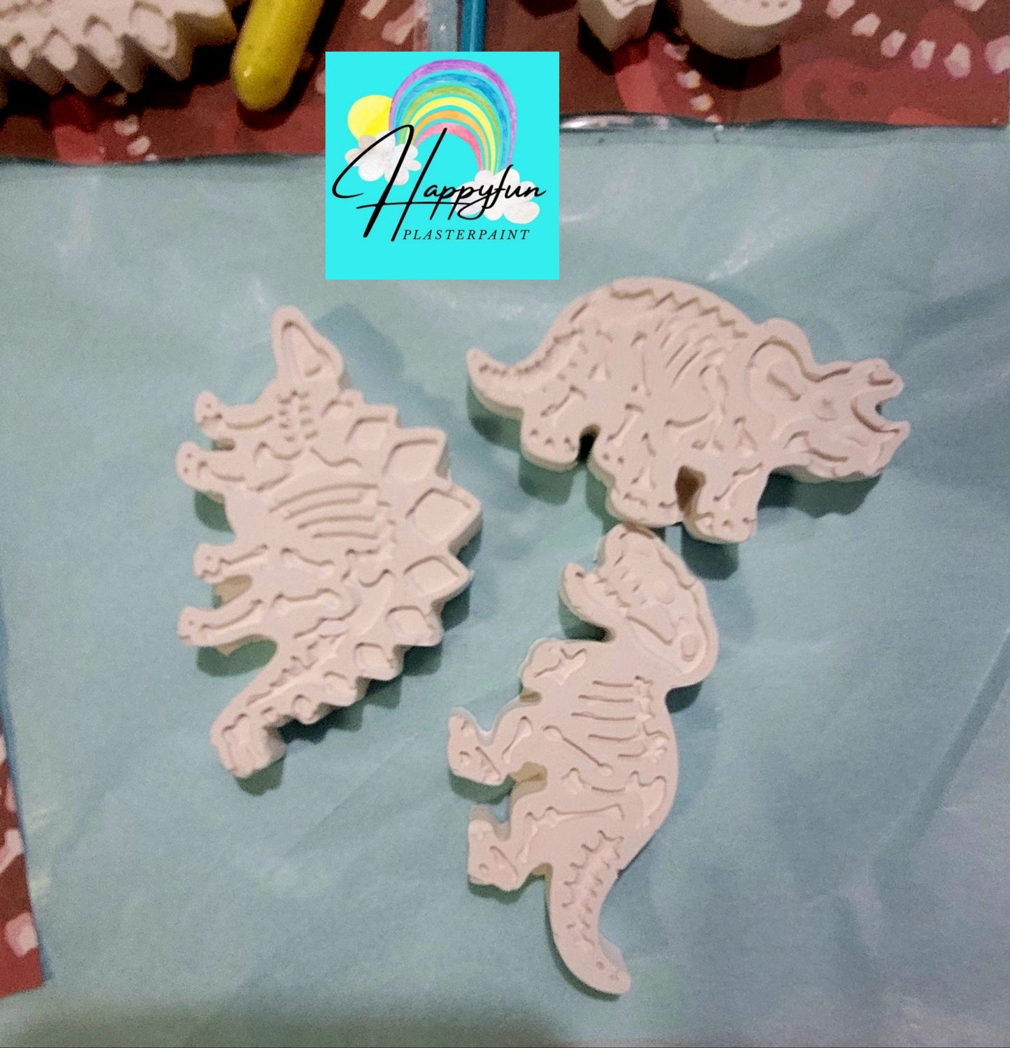 Mini fossil  Dinosaurs plaster  Painting party favor birthday gifts present art craft party favour