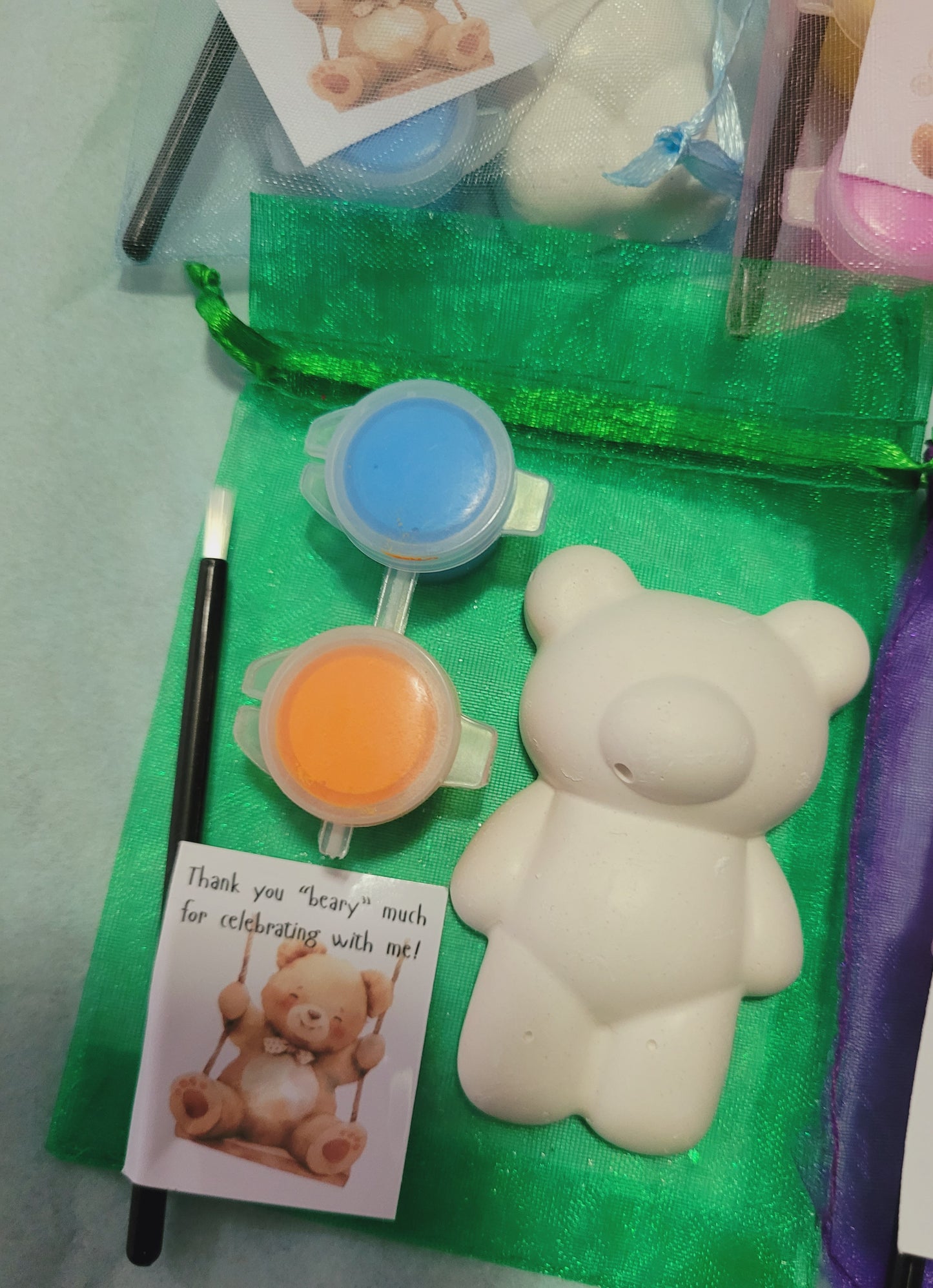 Mini Teddy bear  animals Plaster Painting party favours gifts birthday filling bag