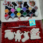 Christmas  Gifts set Christmas 4 ornaments plasters painting  kids Christmas tree  Plaster painting