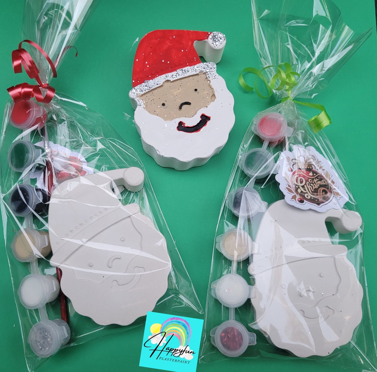 SANTA FACE Christmas ornament plasters kits   Plaster painting