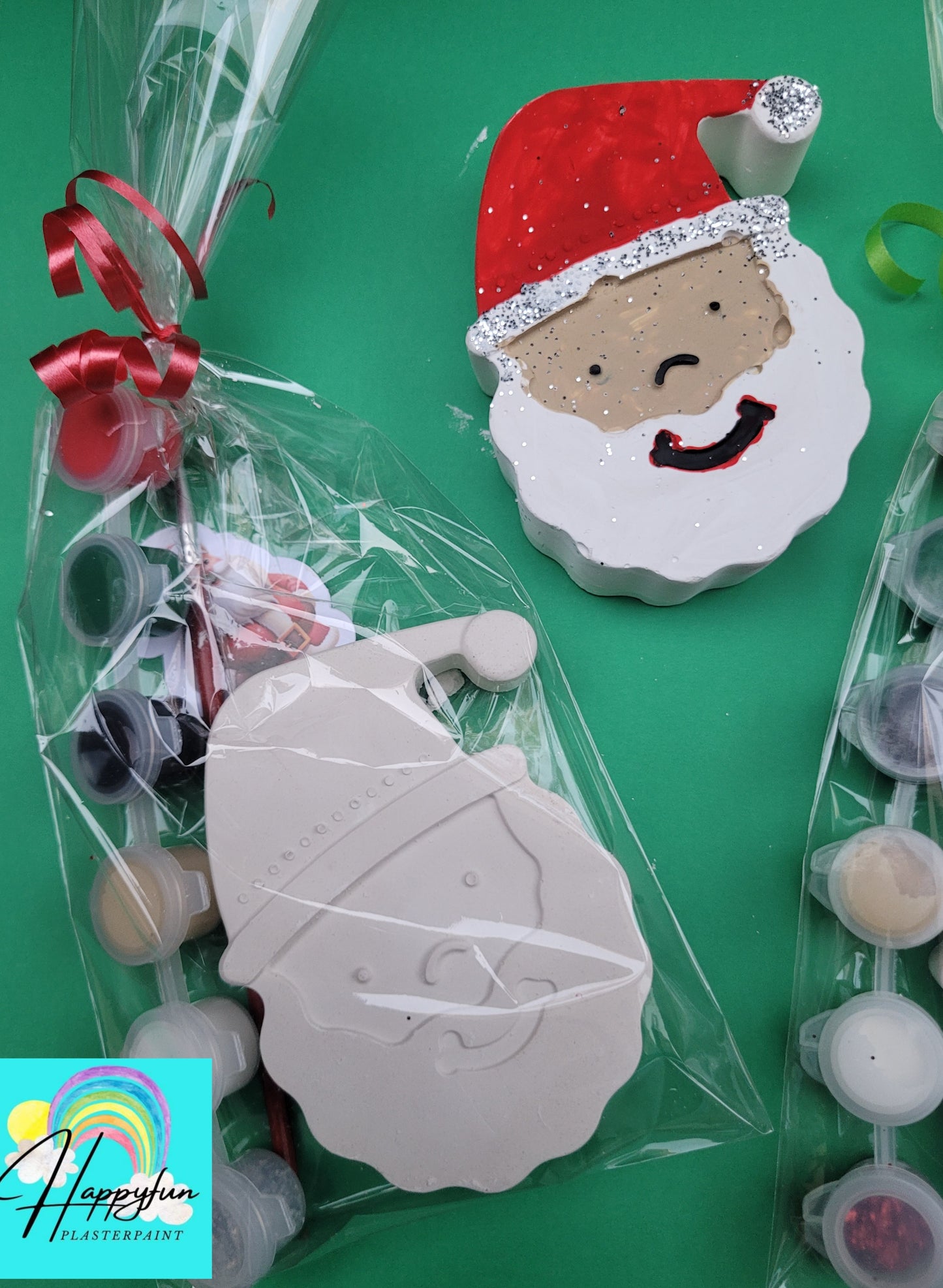 SANTA FACE Christmas ornament plasters kits   Plaster painting