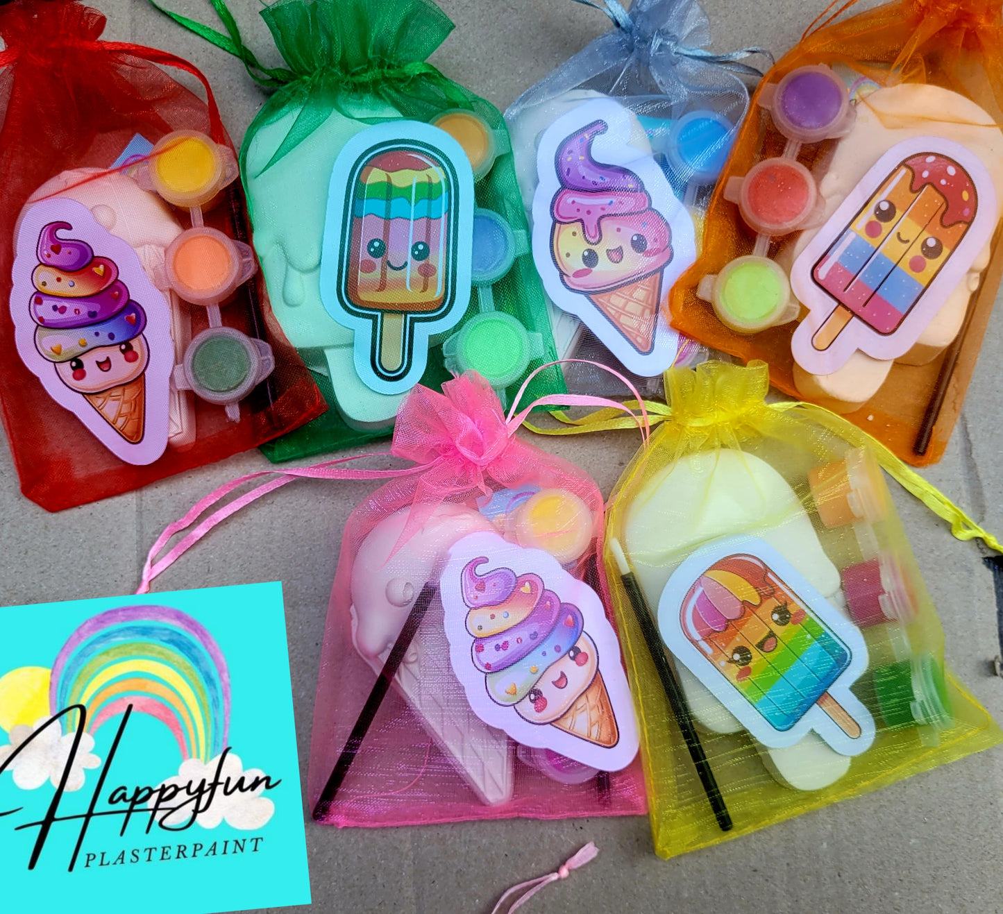 Icecream Ice cream sweet  food  Plaster Painting party favours favors birthday gifts