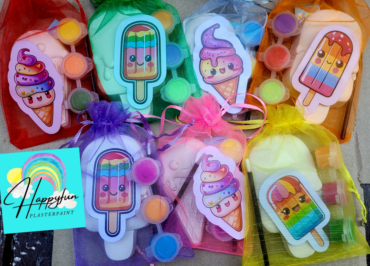 Icecream Ice cream sweet  food  Plaster Painting party favours favors birthday gifts