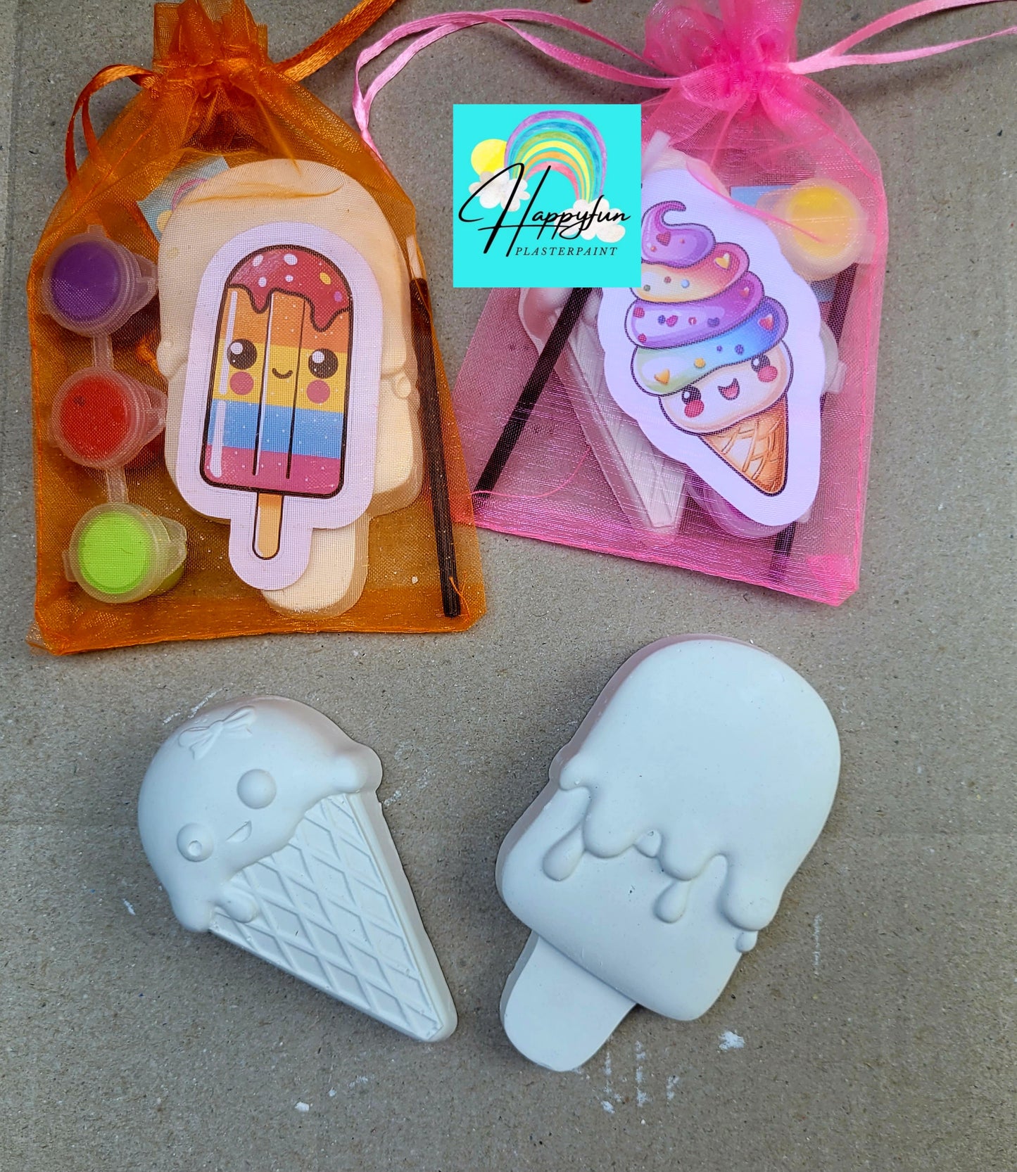 Icecream Ice cream sweet  food  Plaster Painting party favours favors birthday gifts