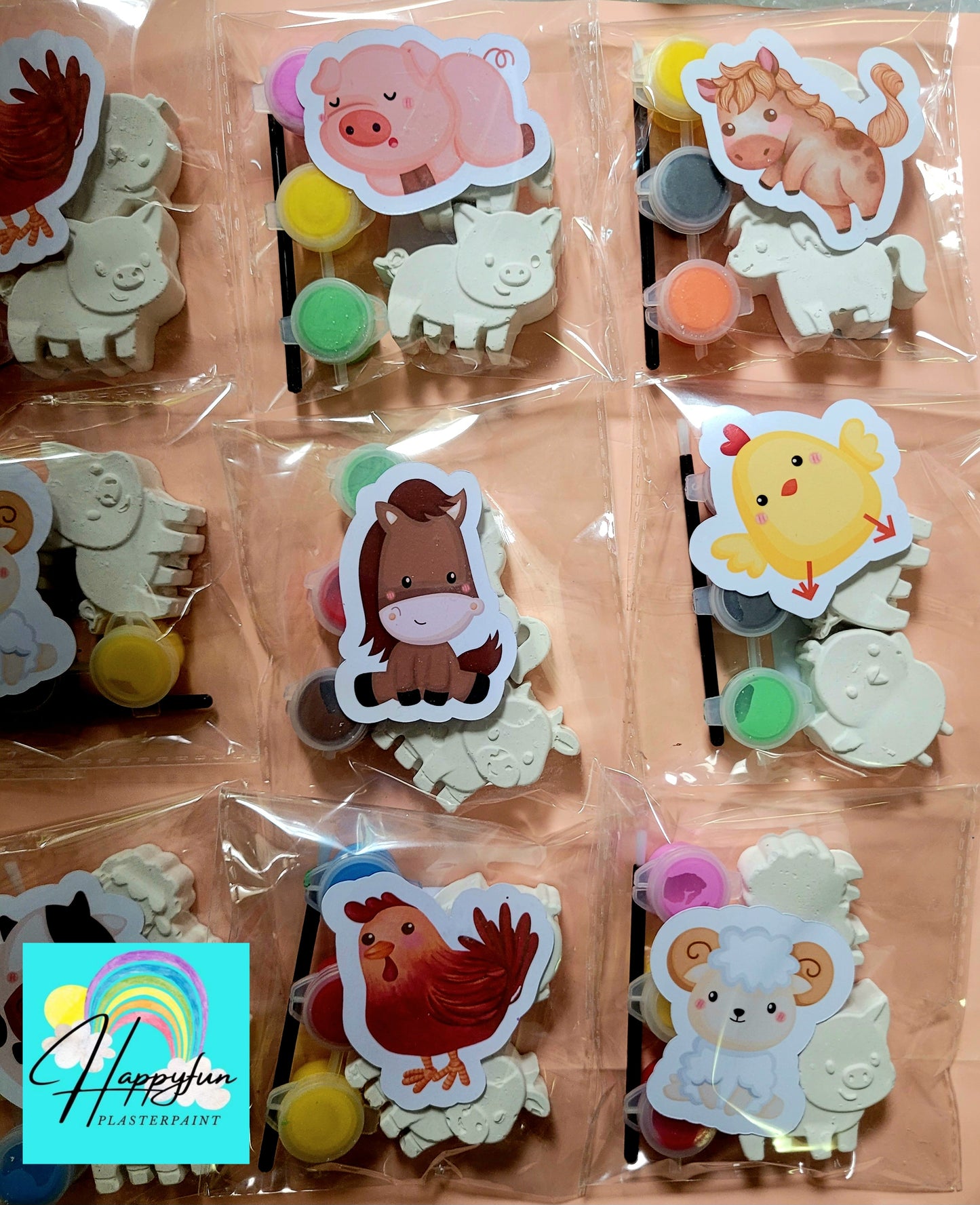 Mini size Farm Animal Plaster Painting for kids party favours treat bag school gifts birthday party favors