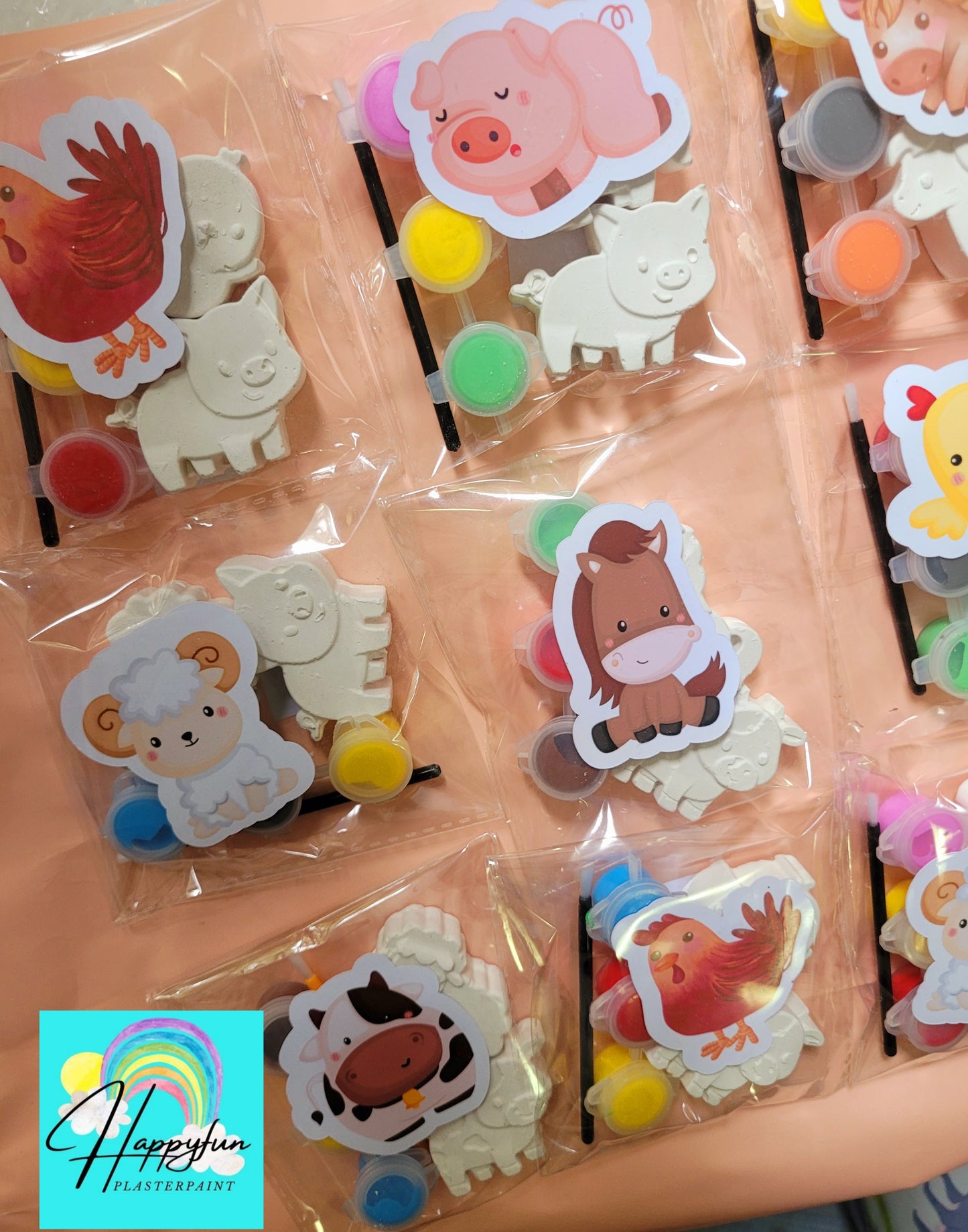 Mini size Farm Animal Plaster Painting for kids party favours treat bag school gifts birthday party favors