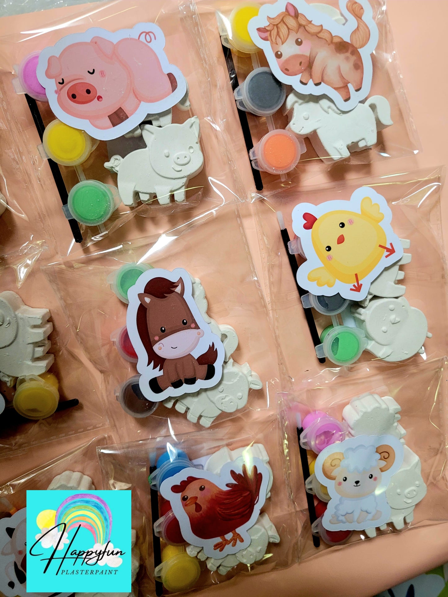 Mini size Farm Animal Plaster Painting for kids party favours treat bag school gifts birthday party favors