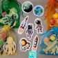 Wooden magnet paint kits astronaut  space alien