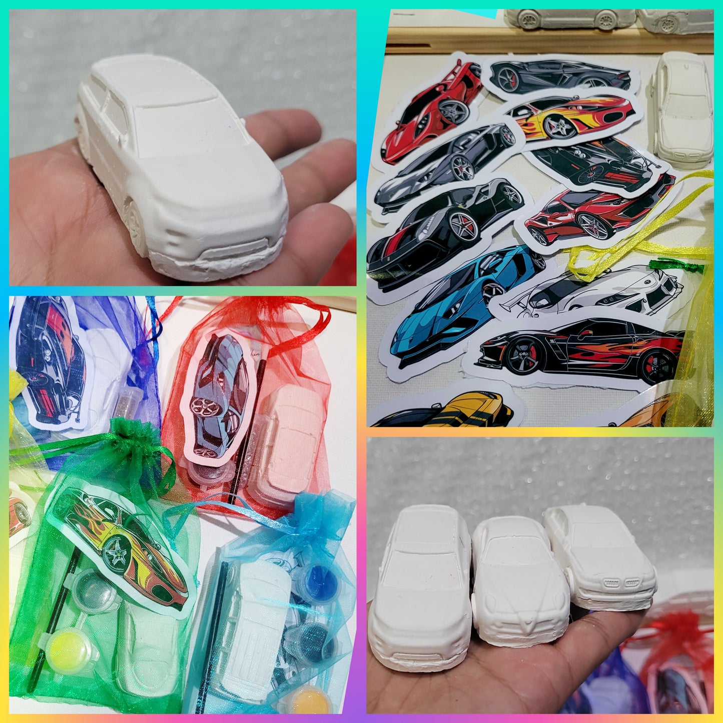 Car hotwheel gifts birthday boyVehicle vehicles Plaster Painting party Favour  kids