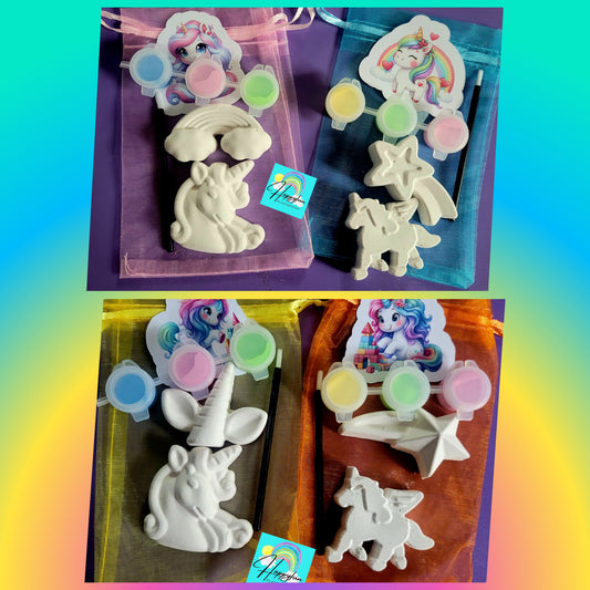 Star rainbow 2 Mini Unicorn shooting star Rainbow design Plaster Painting Party favours girl birthday